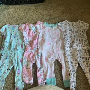 3-6 months short sleeve pajamas